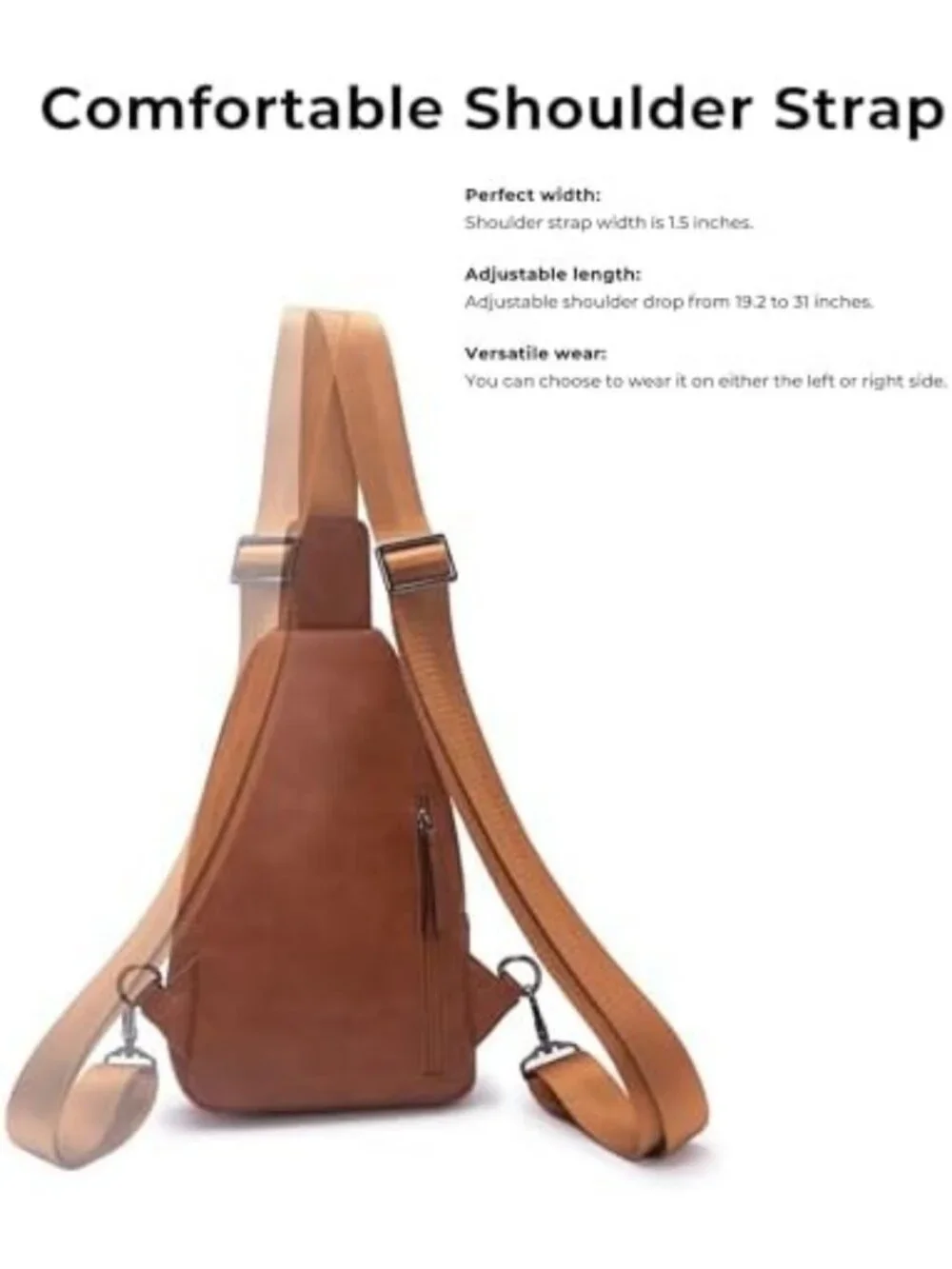Trendy Large Leather Sling Bag for Women - Fashionable Crossbody Chest Bag for